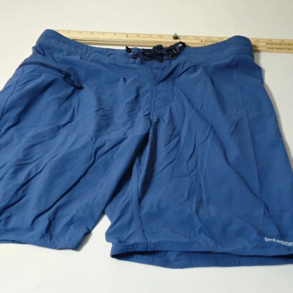 Patagonia Board Shorts‎ Mens 35 Blue Nylon Spandex Swim Trunks Pocket